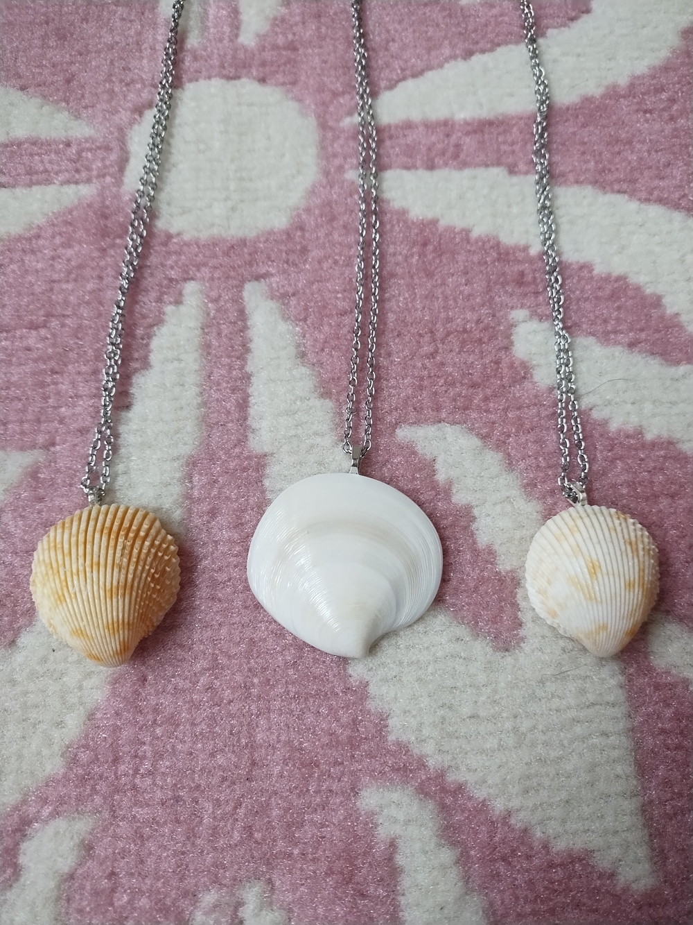 Seashell Pendant Necklace Trio - Natural Shells